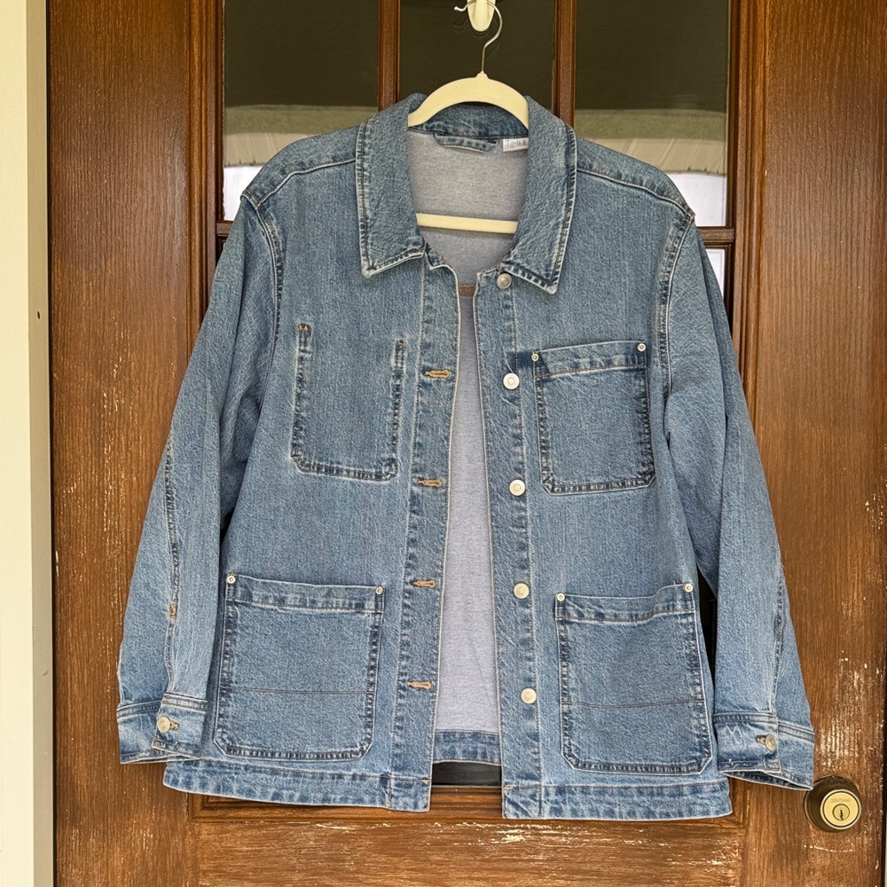 Time and Tru Light Blue Denim Jacket with Chest Tag